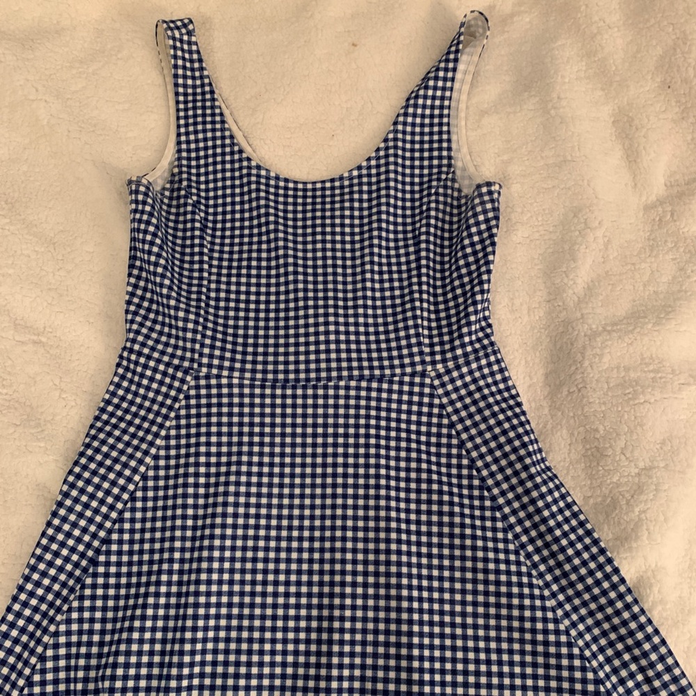 Blue gingham dress